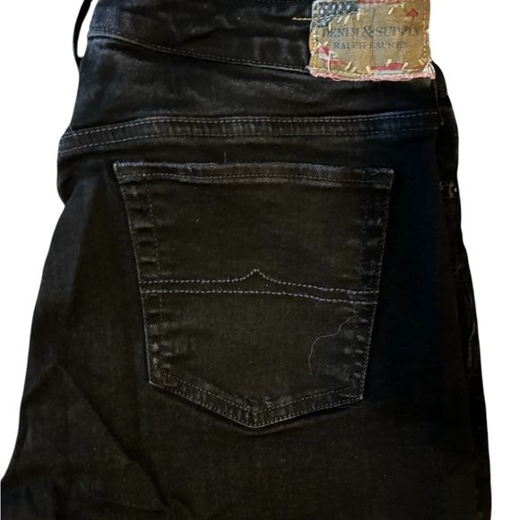 Denim & Supply Ralph Lauren Women’s Black Crop Skinny Jeans Size 32 Distressed - Picture 3 of 9